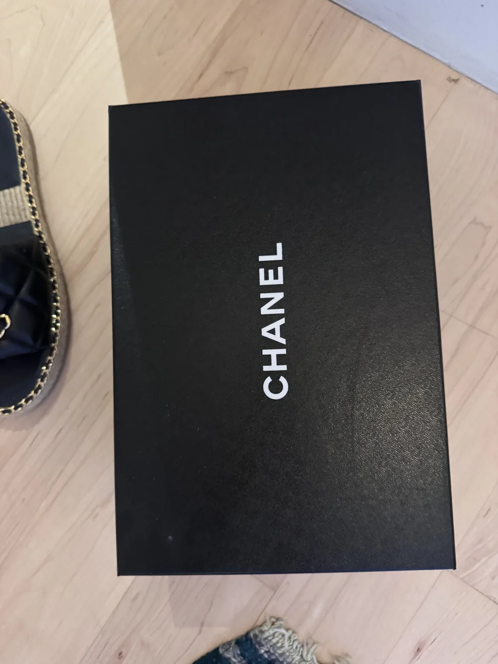 CHANEL Blacj Quilted Mules - CC Logo In Gold Chain, Size 40